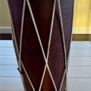 Handcrafted Brown Dohlki Drum with Rope Detailing Chennai India